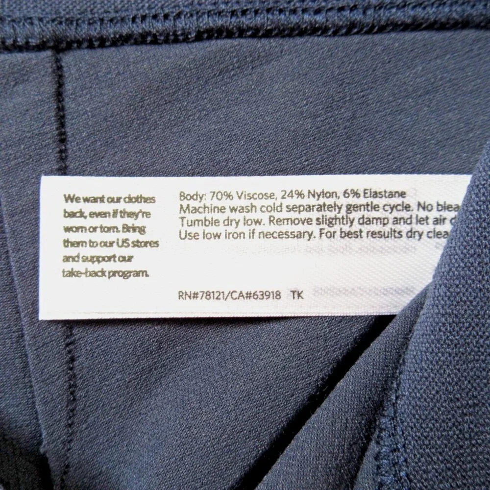 NWT Eileen Fisher Slim Ankle in Ocean Washable Stretch Crepe Pull-on Pant XXS - Picture 5 of 5